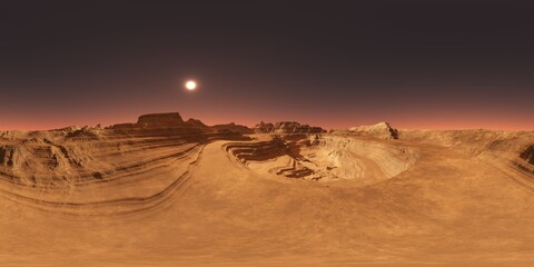 Mars, HDRI, environment map , Round panorama, spherical panorama, equidistant projection, 360 high resolution panorama, 3d rendering © ustas