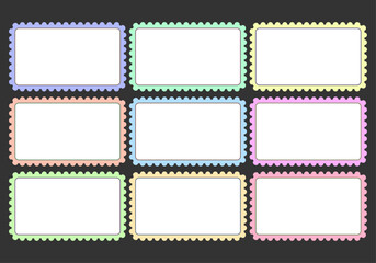 Sello con marco de colores color pastel