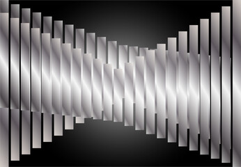 Fondo de cuchillas metálicas superpuestas en fondo negro