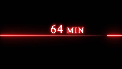 Counting timer minute illustration. Neon countdown timer minutes.