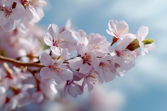 Blooming cherry blossoms on a sunny day - Powered by Adobe
