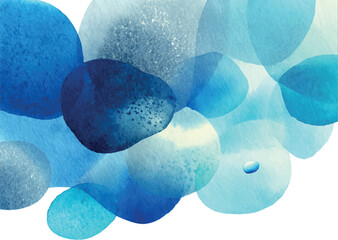 Winter blue watercolor vector background, icy abstract texture, cold overlapping shapes in frosty tones