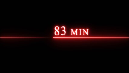 Counting timer minute illustration. Neon countdown timer minutes.