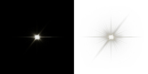 Bright starburst overlay on contrasting black and white backgrounds, creating a dynamic visual...