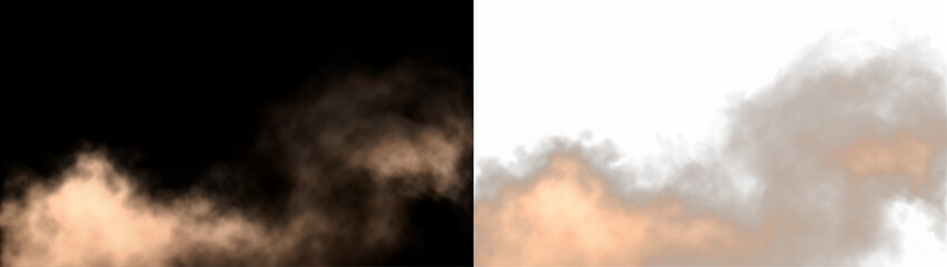 Png overlay photo featuring soft, ethereal smoke on contrasting black and white backgrounds, ideal for creative design projects and visual storytelling with copy space