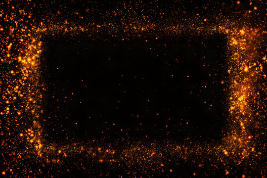 glowing particle cloud forming a rectangular frame with abstract radiant visual energy and light flow