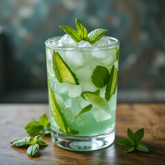 mojito cocktail with mint leaves
