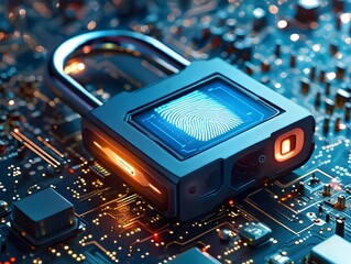 electronic circuit board with processor and digital lock 