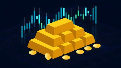 abstract background with gold bars