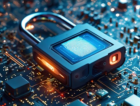 electronic circuit board with processor and digital lock 