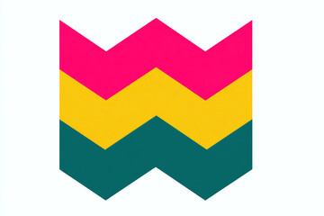 Colour mix with chevron shapes overlapping background