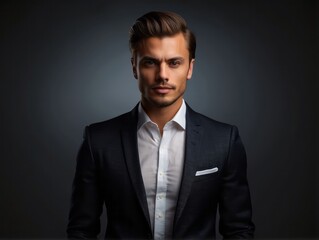 attractive confident young businessman guy model