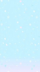 Fototapeta premium Cute pastel blue kawaii background with tiny stars and floating bubbles, whimsical and cheerful design for children, stationery, greeting cards, digital art, and playful decoration.