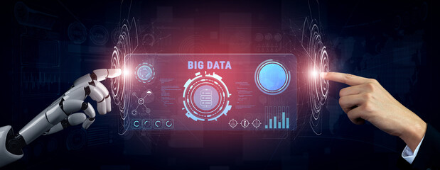 Using AI for Big Data analytics to gain business intelligence and insights. AI processing and...