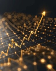 Investment trading growth chart  analyzing stock market trends with upward trajectory