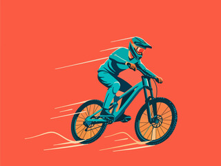 Obraz premium flat design downhill sports competing to climb a steep hill