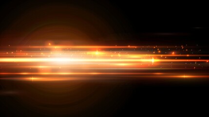 Radiant horizontal yellow light rays creating a vibrant glowing laser beam background