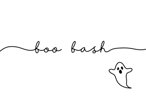 Minimalist Halloween design boo bash with ghost and handwritten text - Powered by Adobe
