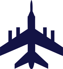 Flat aeroplane fighter jet vector icon design, perfect for mobile apps, airline branding, and web interfaces.