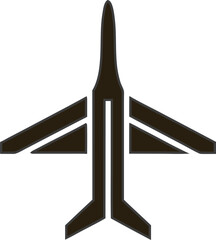 Elegant jet aircraft vector icon, suitable for aviation companies, airlines, and travel marketing materials.