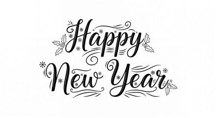 Happy New Year Typography Font Logos