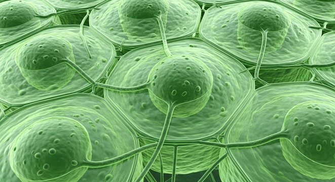 Illustration of Plant Pathogen Spreading on Leaf Cells