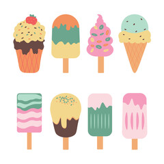 Ice Cream and Popsicle Vector Set