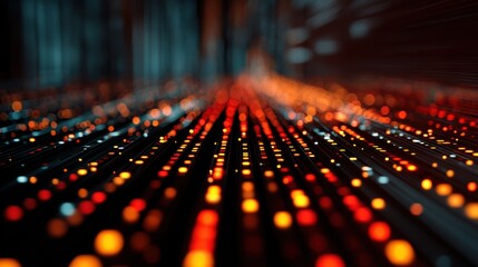 Fototapeta premium An abstract representation of motion with colorful lights, showcasing a dynamic and energetic digital environment.