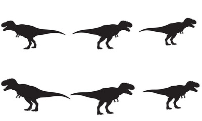 Multiple dinosaur silhouettes in a row