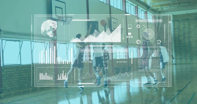 Sports dark guard dribbling, bouncing pass causing rebound, securing outlet for break under overlay