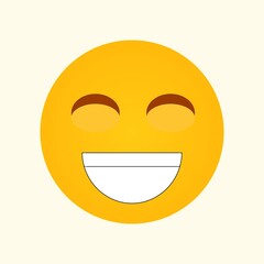 Ilustración de emoji sonriente con dientes. Perfecto para stickers, redes sociales, contenido digital o comunicación visual.