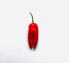 Red hot natural chili pepper . Fresh red peppers image stock photo on white background. 
