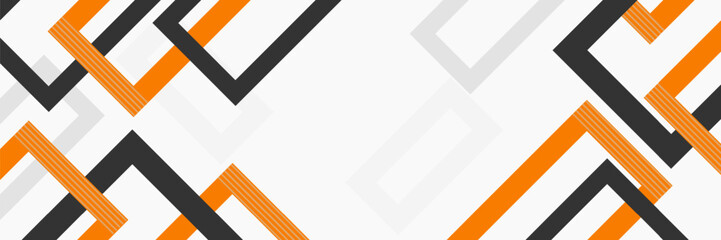 Bright black banner with a trend orange stripes