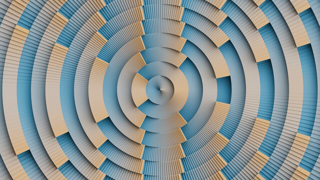 3d circular abstract pattern with geometric lines and symmetry