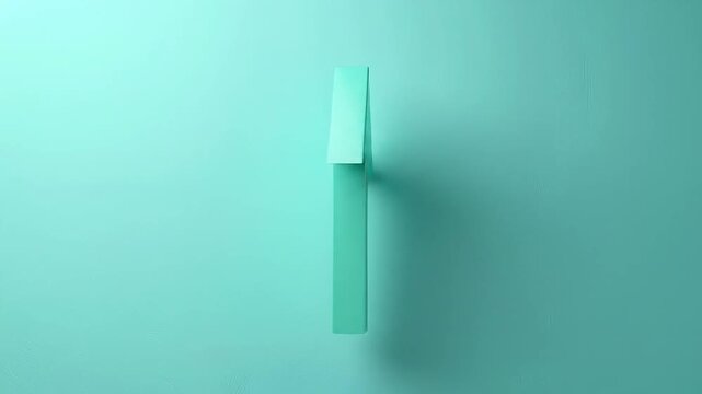 A three-dimensional arrow, painted in a light teal, pointing upward against a matching background