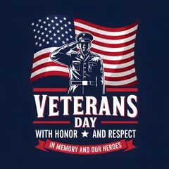 veterans day, A salute to service: A dignified illustration, a powerful portrayal of respect, honor, and remembrance.