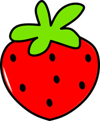 Cute Lineal Hand-Drawn Strawberry