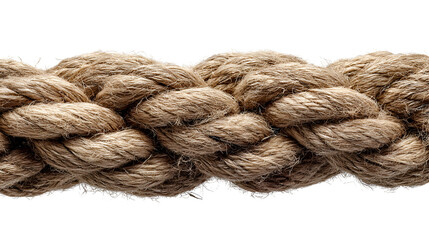 Fototapeta premium Close up texture of thick natural fiber rope braided together isolated on transparent background