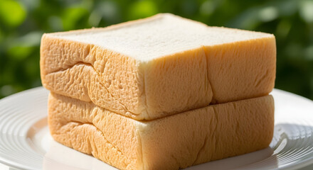 Freshly sliced bread stack for breakfast toast and sandwiches, perfect healthy start to your day with soft texture and golden crust, offering endless culinary possibilities