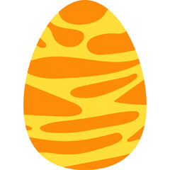 An Orange and Yellow Abstract Pattern Egg Shape Illustration on Transparent Background