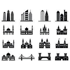 Obraz premium City skyline silhouette, urban landscape illustration, modern architecture, black vector art, skyscraper design, metropolitan view, cityscape graphic, skyline artwork, urban planning