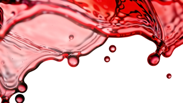 Red wine splash isolated on transparent background