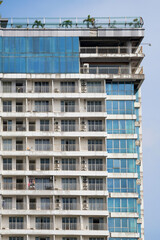 Exterior view of apartment building