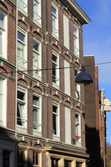 Peperstraat Building Facade with Palestinian Flag in Amsterdam, Netherlands