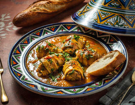 Tagine z kurczakiem i rabarbarem