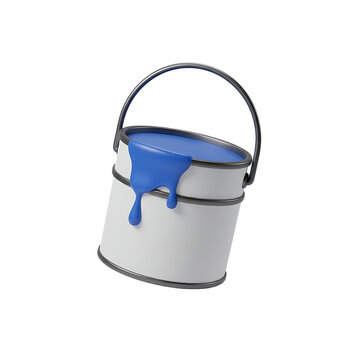 Paint Bucket Clay 3D Model Cartoon Transparent Background