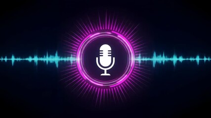 Digital microphone sound wave animation technology - Powered by Adobe