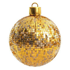 Obraz premium Shiny Golden Christmas Ornament With Sparkling Gems for Festive Decorations.