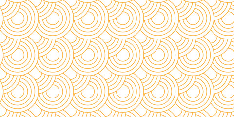 Modern abstract orange circle line patter background. Seamless design for banner and wave overlapping geometric design.	