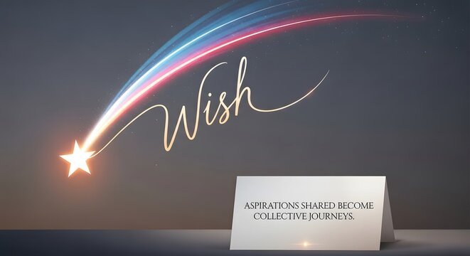 Abstract illustration of the word Wish with inspirational message